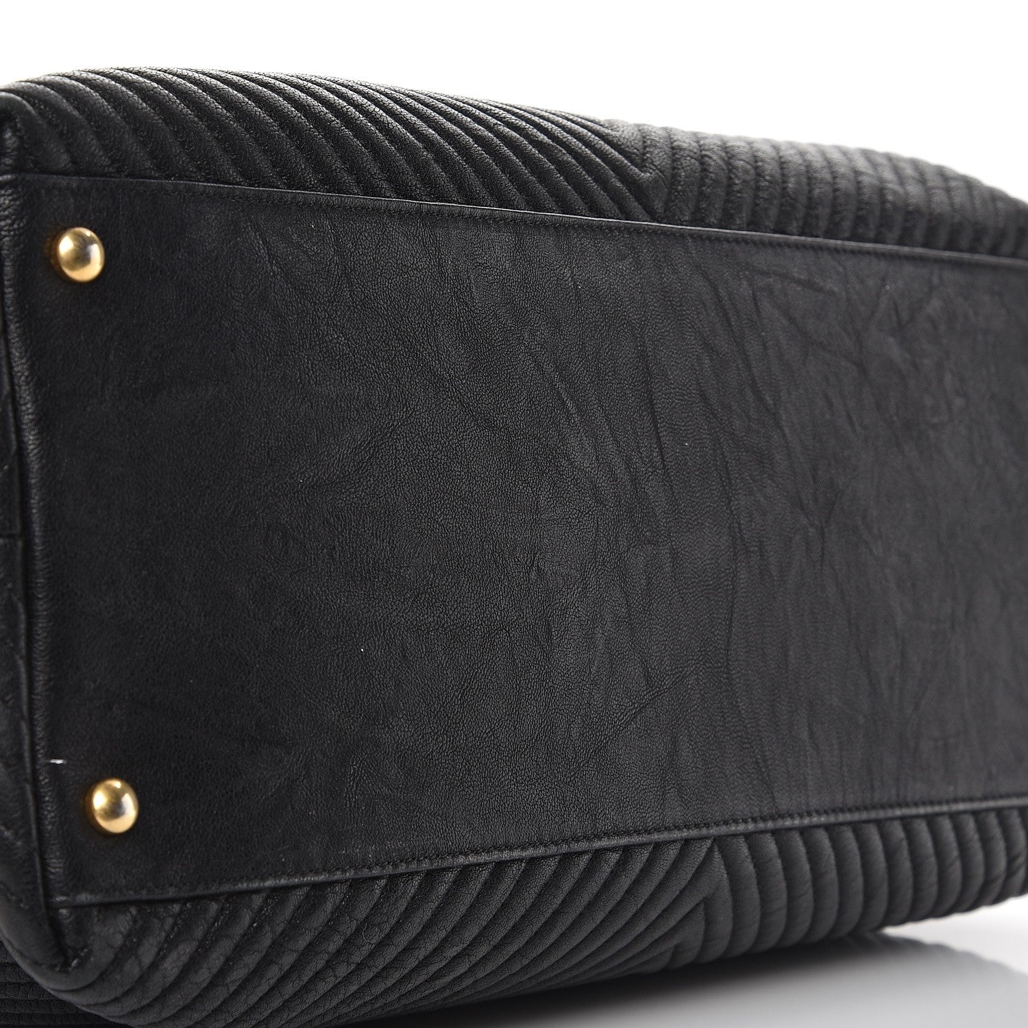 Chanel Wrinkled Lambskin Chevron Quilted Large Surpique Tote Black 8 of 9