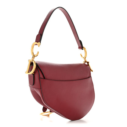 Christian Dior Grained Calfskin Saddle Bag Red 3 of 14