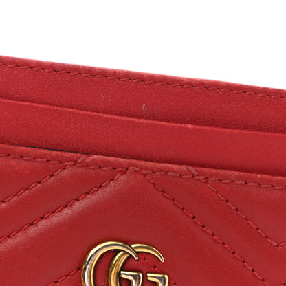 Gucci Calfskin Matelasse GG Marmont Card Holder Hibiscus Red 9 of 15