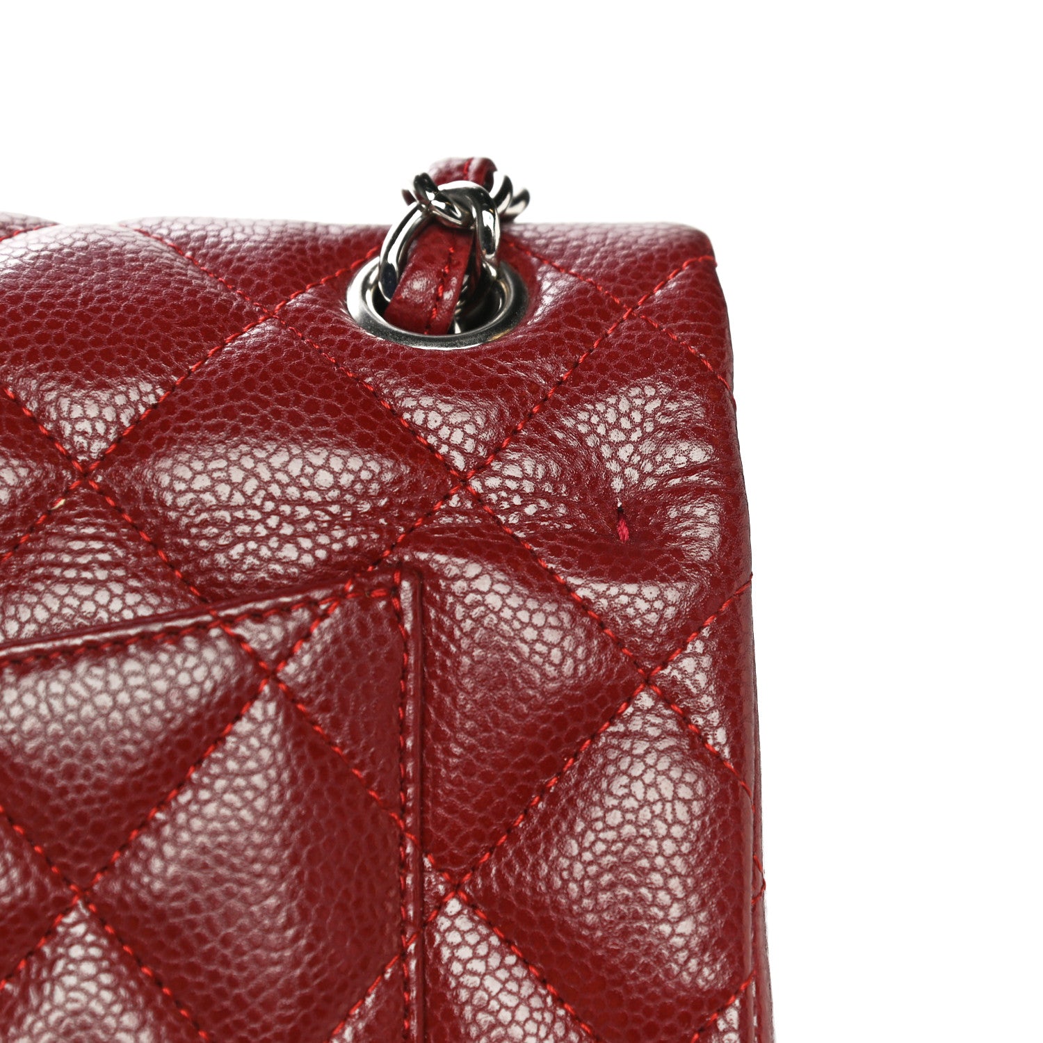 Chanel Caviar Quilted Jumbo Double Flap Dark Red 16 of 20