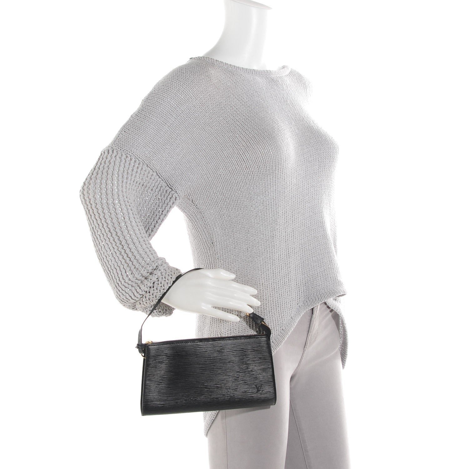 Louis Vuitton Epi Pochette Accessories 24 Black 2 of 7