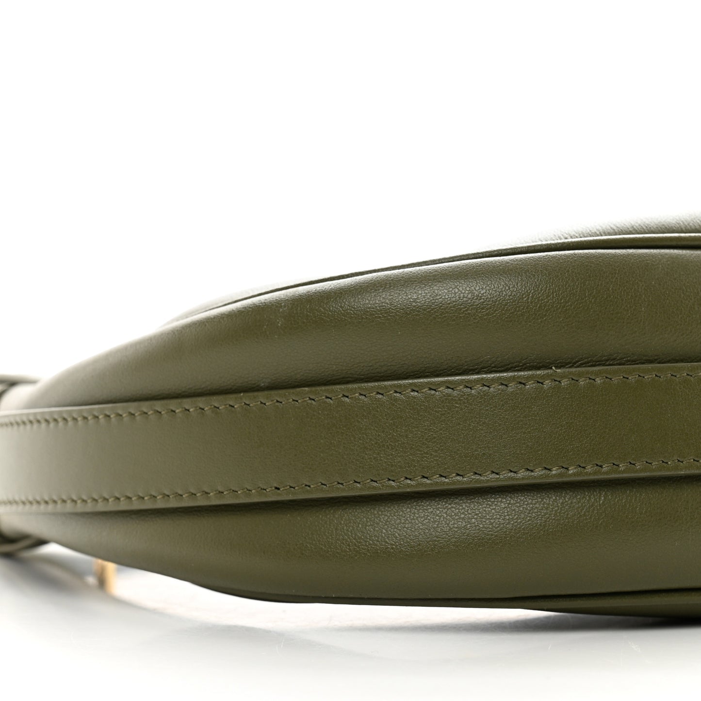 Smooth Calfskin Medium Strap Ava Shoulder Bag Dark Olive
