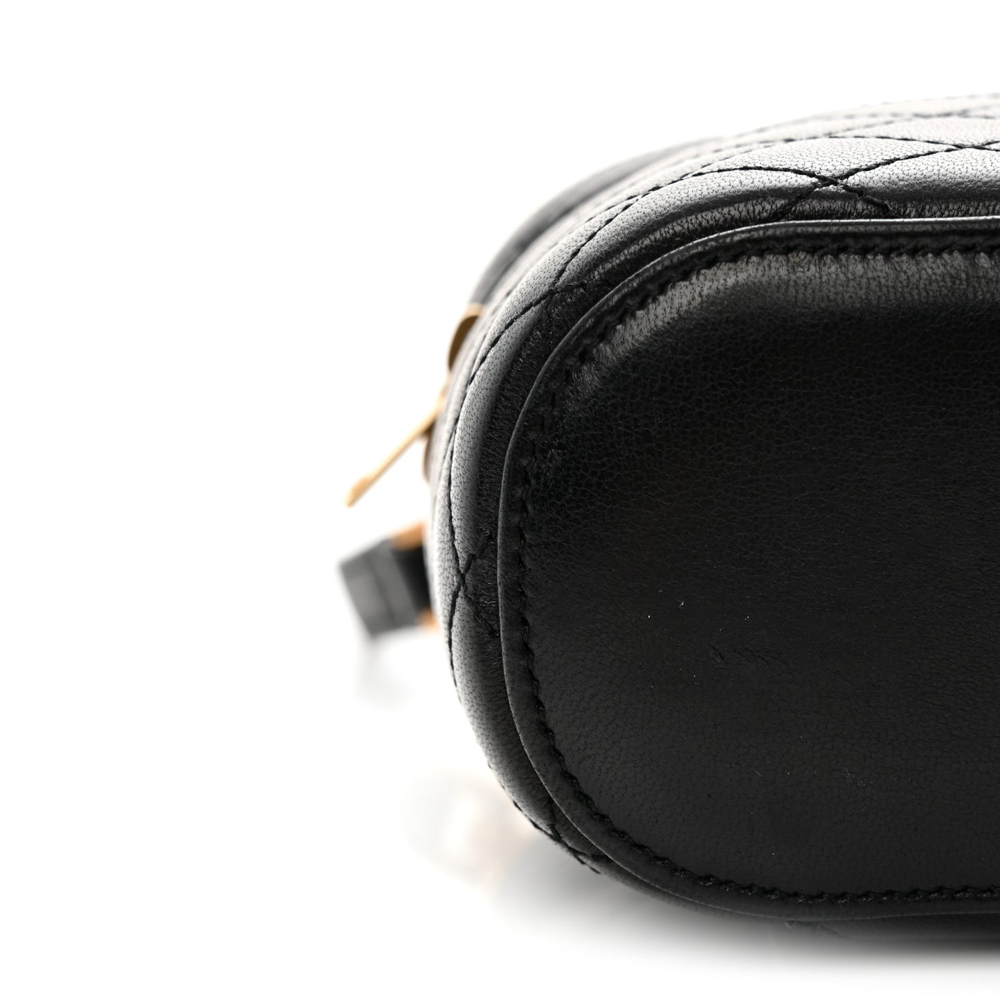 Lambskin Quilted Mini Gaby Vanity Case Black