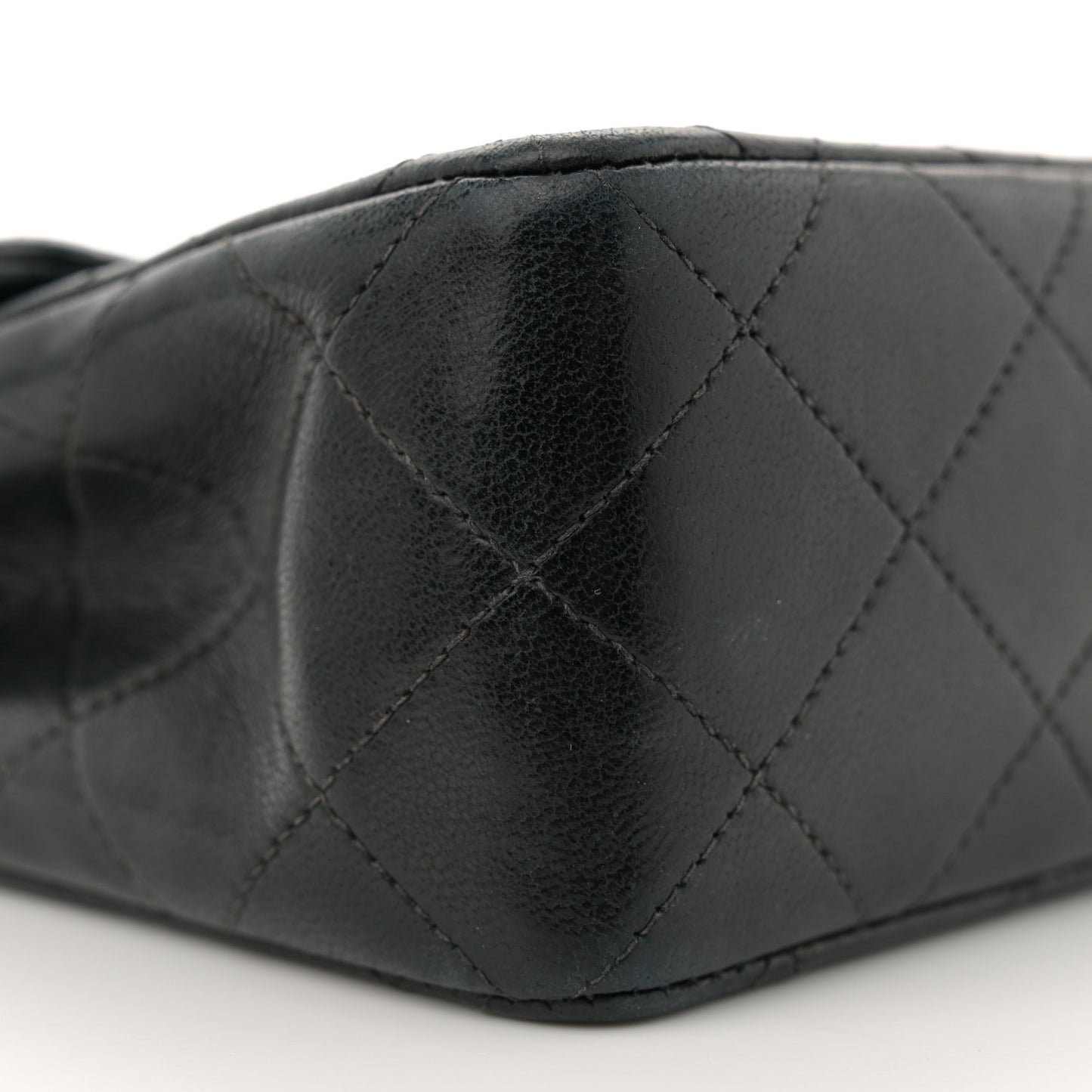 Lambskin Quilted Mini Square Flap Black
