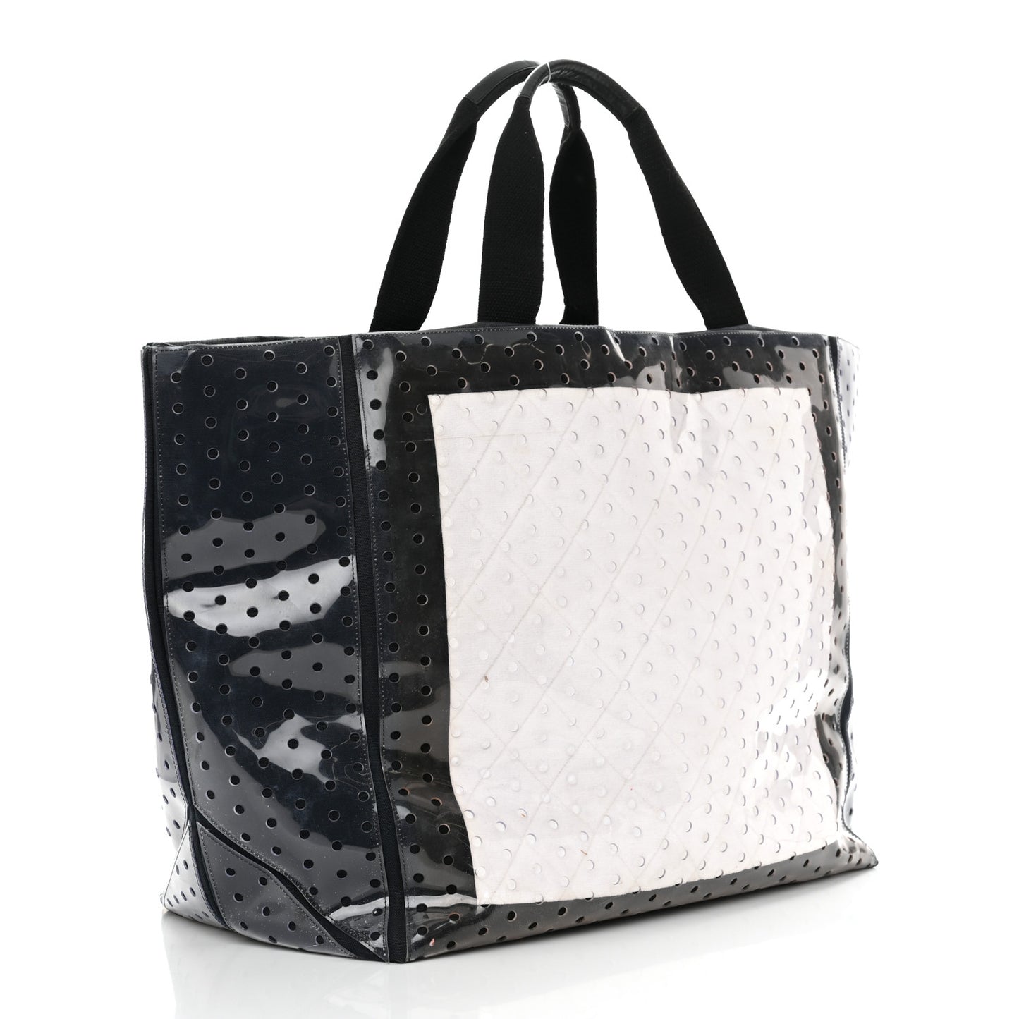 Canvas Vinyl Perforated CC Tote White Black Dark Navy