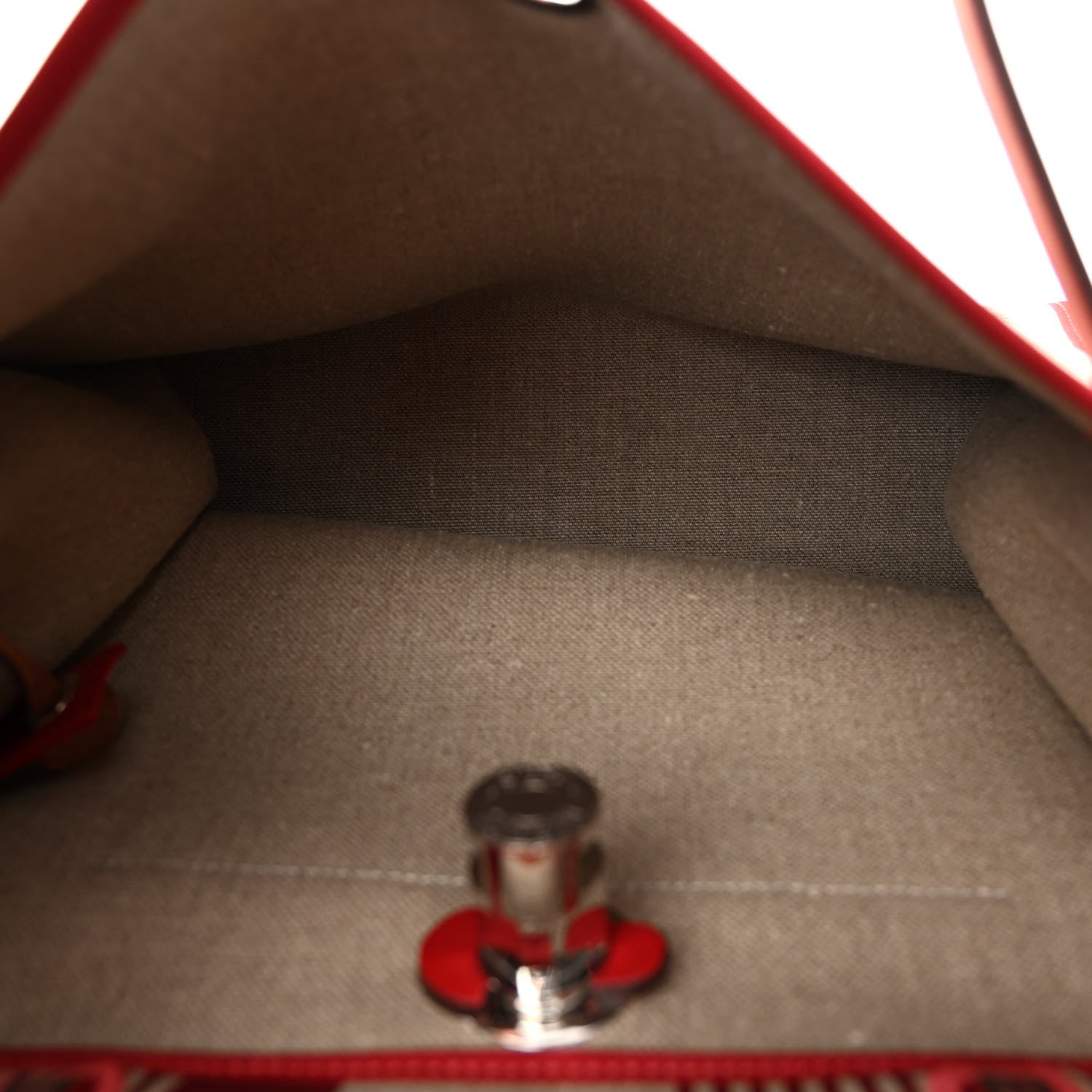 Hermes Vache Hunter Toile H Vibration Herbag Zip 31 PM Bordeaux Ficelle Rouge Piment 5 of 10