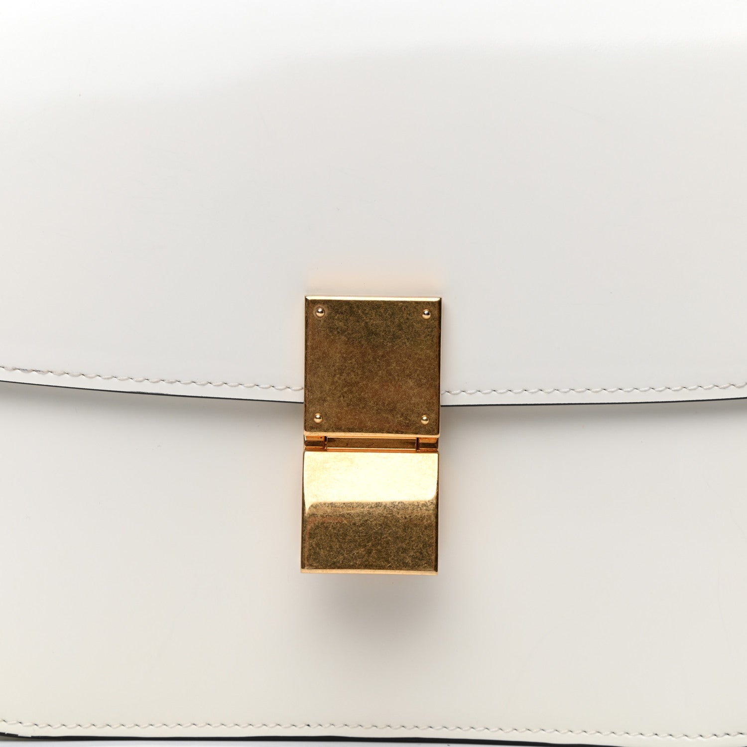 Celine Spazzolato Calfskin Medium Classic Box Flap Bag White 10 of 10