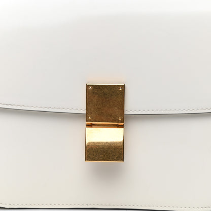 Celine Spazzolato Calfskin Medium Classic Box Flap Bag White 10 of 10