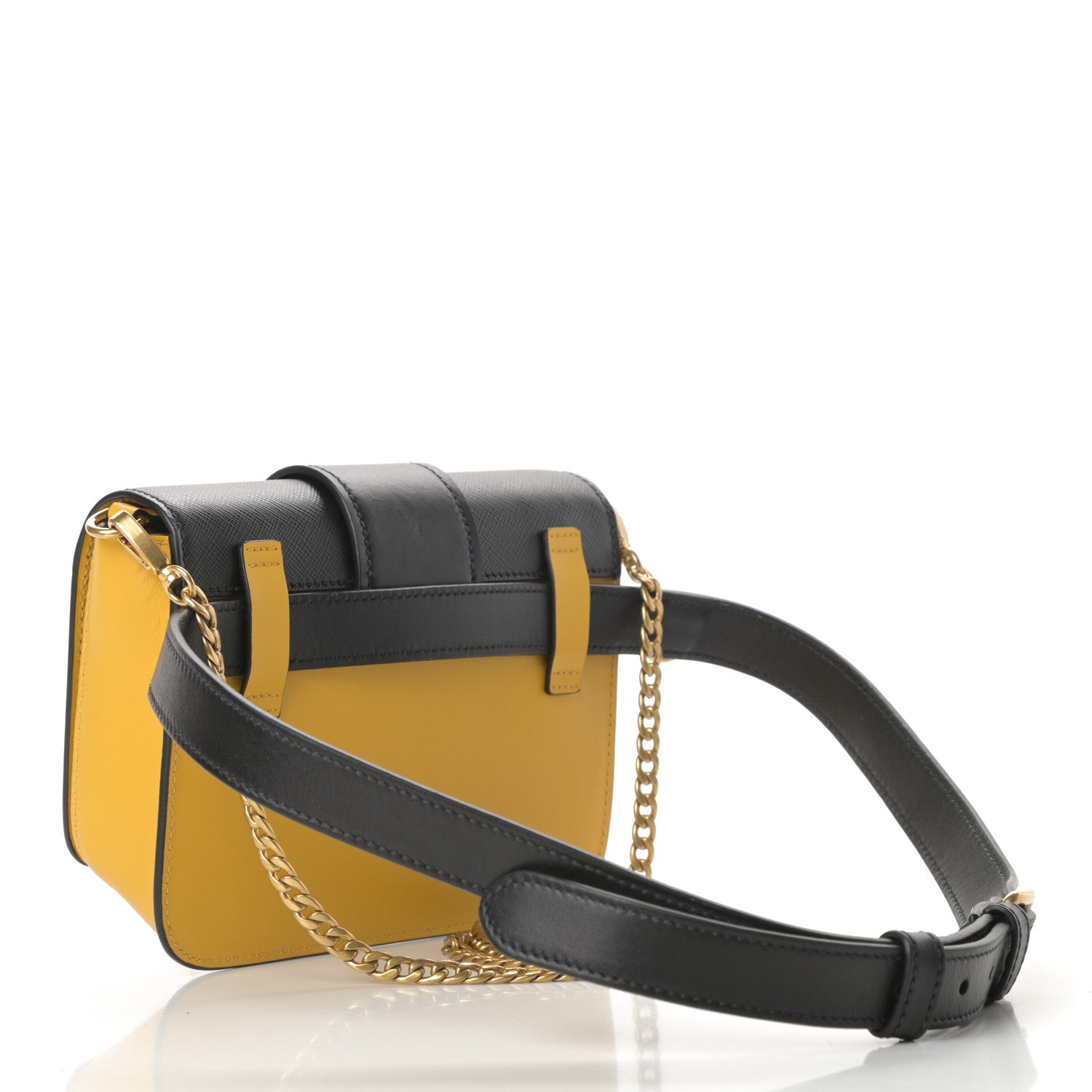 Prada Saffiano City Calf Cahier Belt Bag Soleil Black 4 of 11