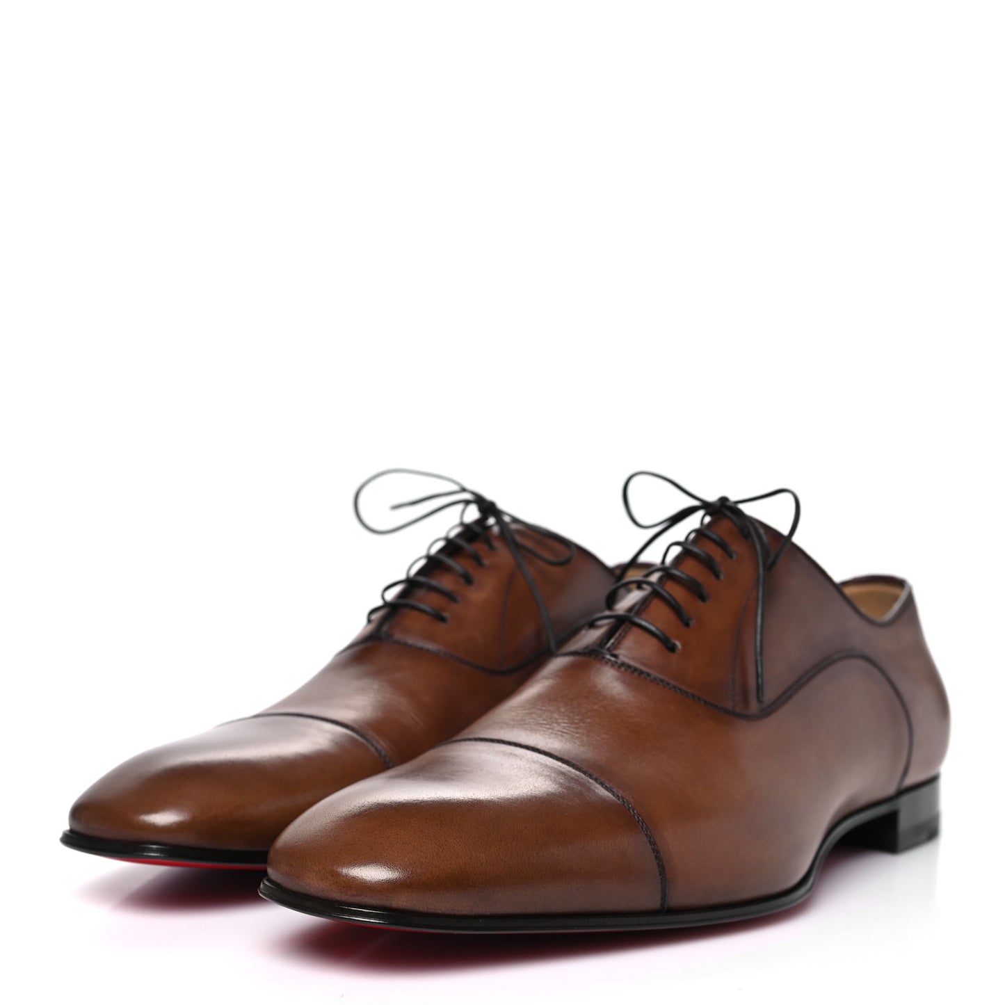 Calfskin Mens Greggo Flat Oxfords 42.5 Brown