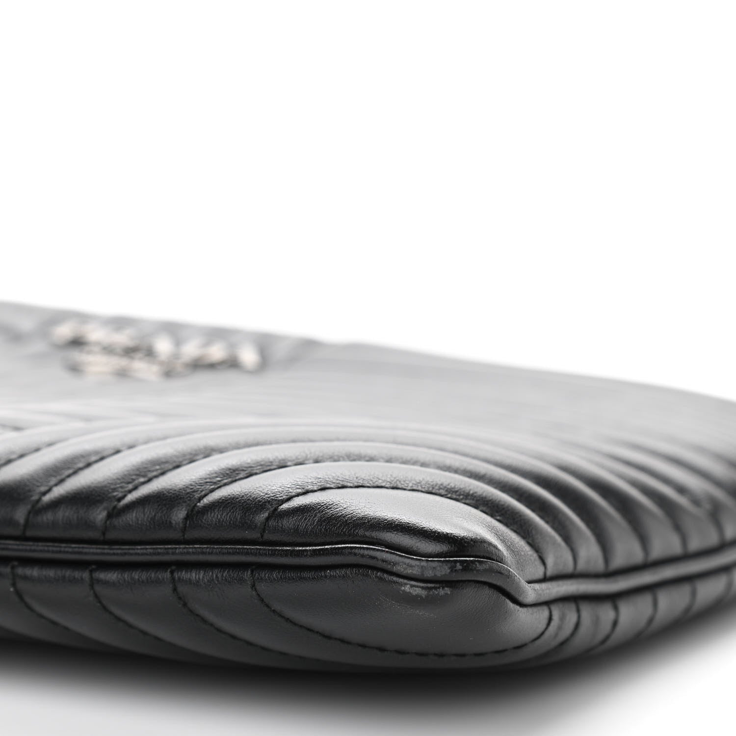 Prada Soft Calfskin Impunture Diagramme Clutch Black 9 of 9