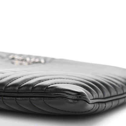 Prada Soft Calfskin Impunture Diagramme Clutch Black 9 of 9