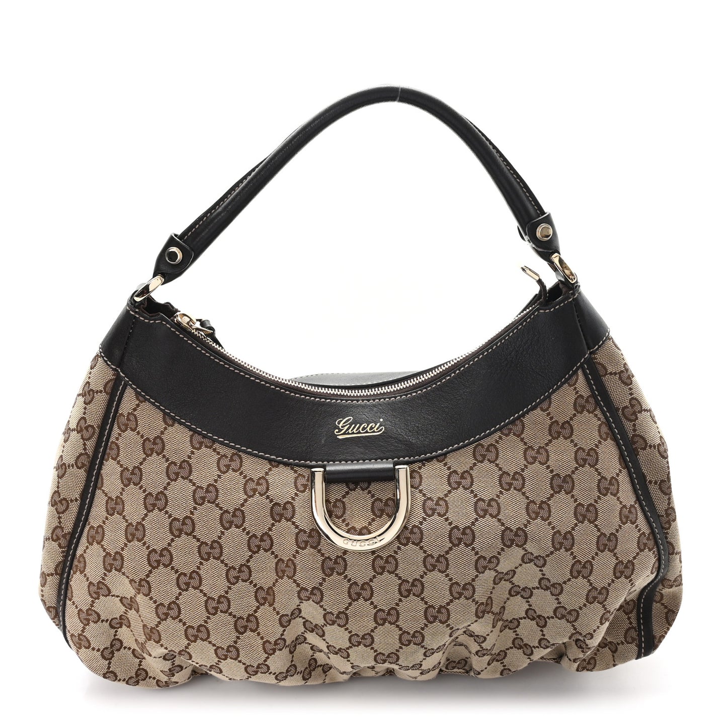Monogram Large D Gold Hobo Dark Brown
