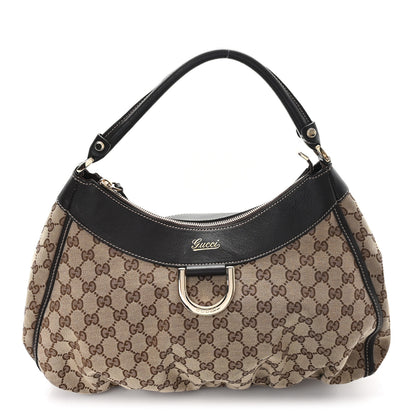 Gucci Monogram Large D Gold Hobo Dark Brown 1 of 11