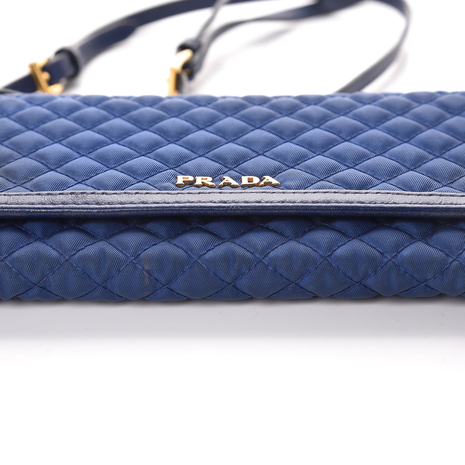Prada Tessuto Quilted Mini Crossbody Wallet Bleuette 10 of 12