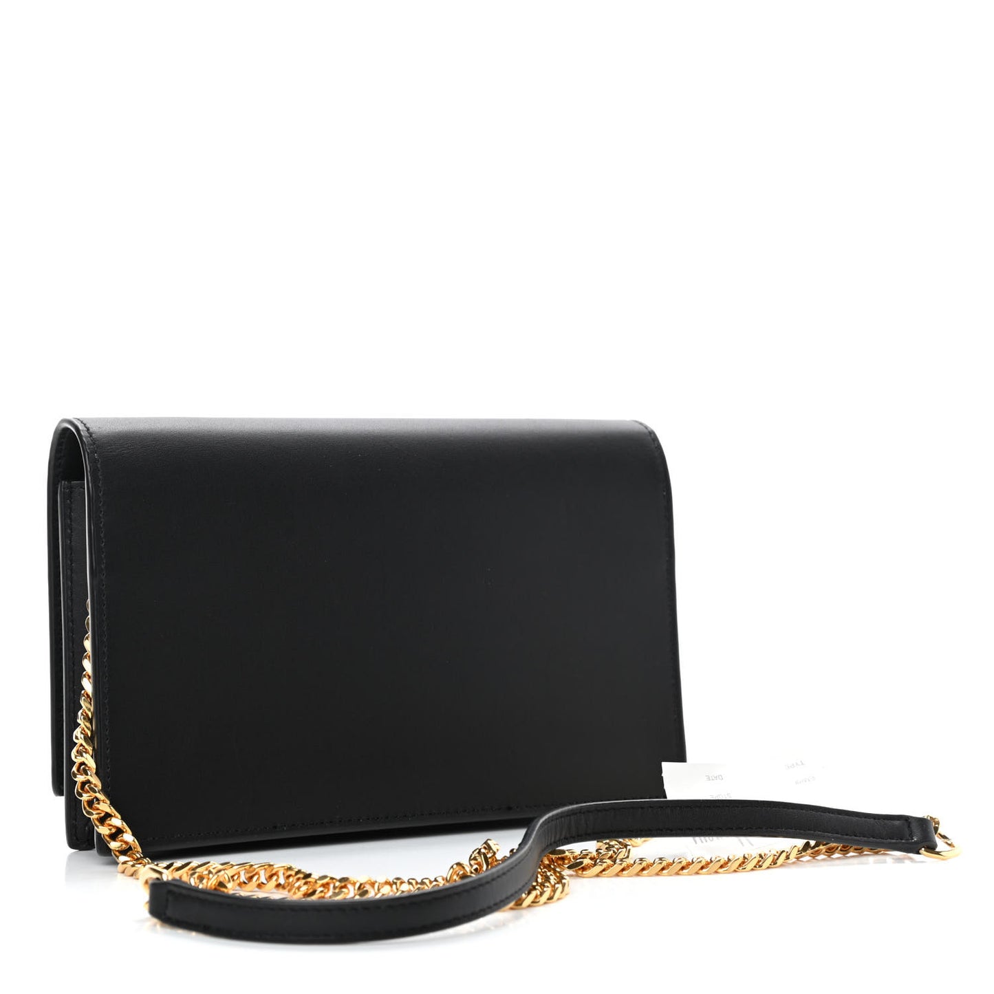 Smooth Calfskin Classic Monogram Kate Tassel Chain Wallet Black
