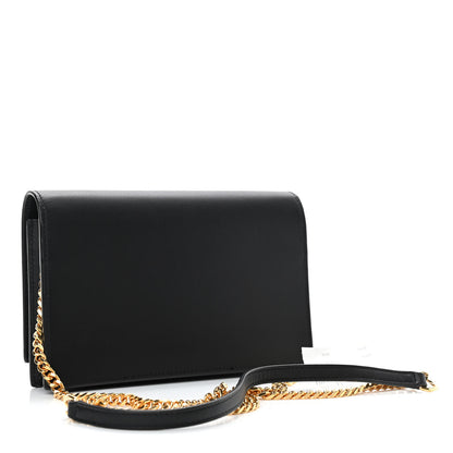 Saint Laurent Smooth Calfskin Classic Monogram Kate Tassel Chain Wallet Black 2 of 4