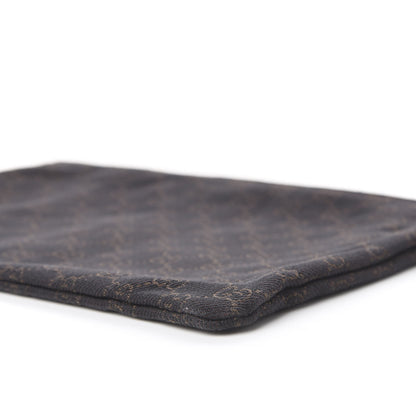 Gucci Denim Monogram Zip Top Pouch Brown 6 of 9