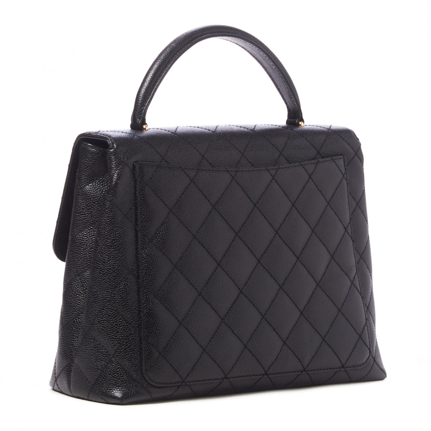 Caviar Quilted Jumbo Kelly Flap Black