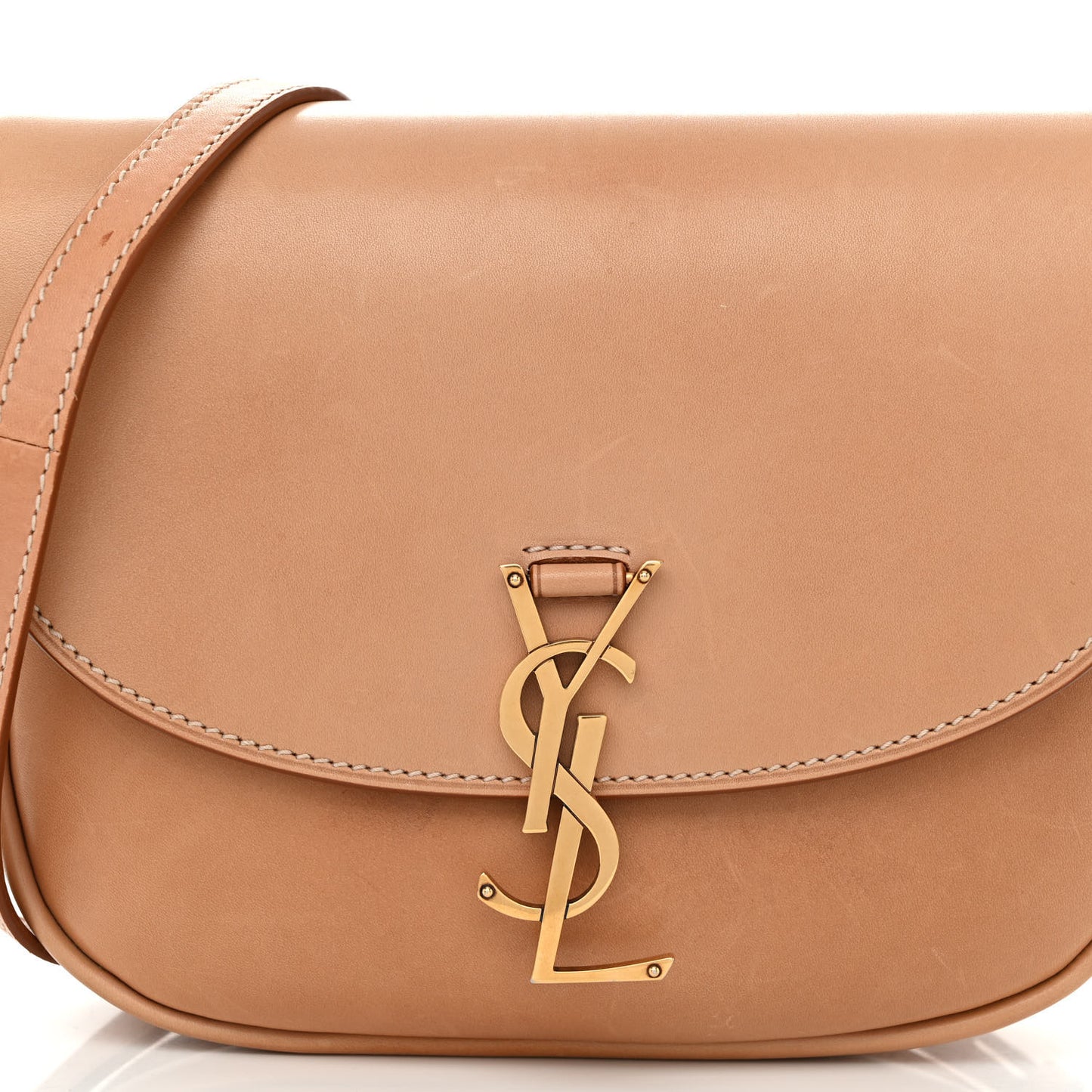 Smooth Vintage Calfskin Monogram Medium Kaia Satchel Gold