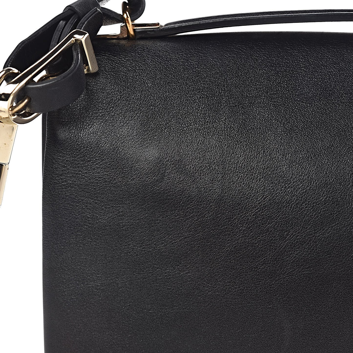Vitello Flap Accordion Shoulder Flap Black