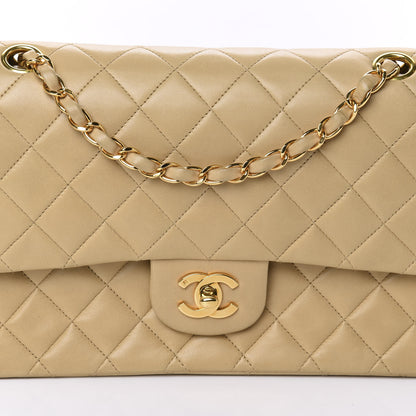 Chanel Lambskin Quilted Medium Double Flap Beige 11 of 12