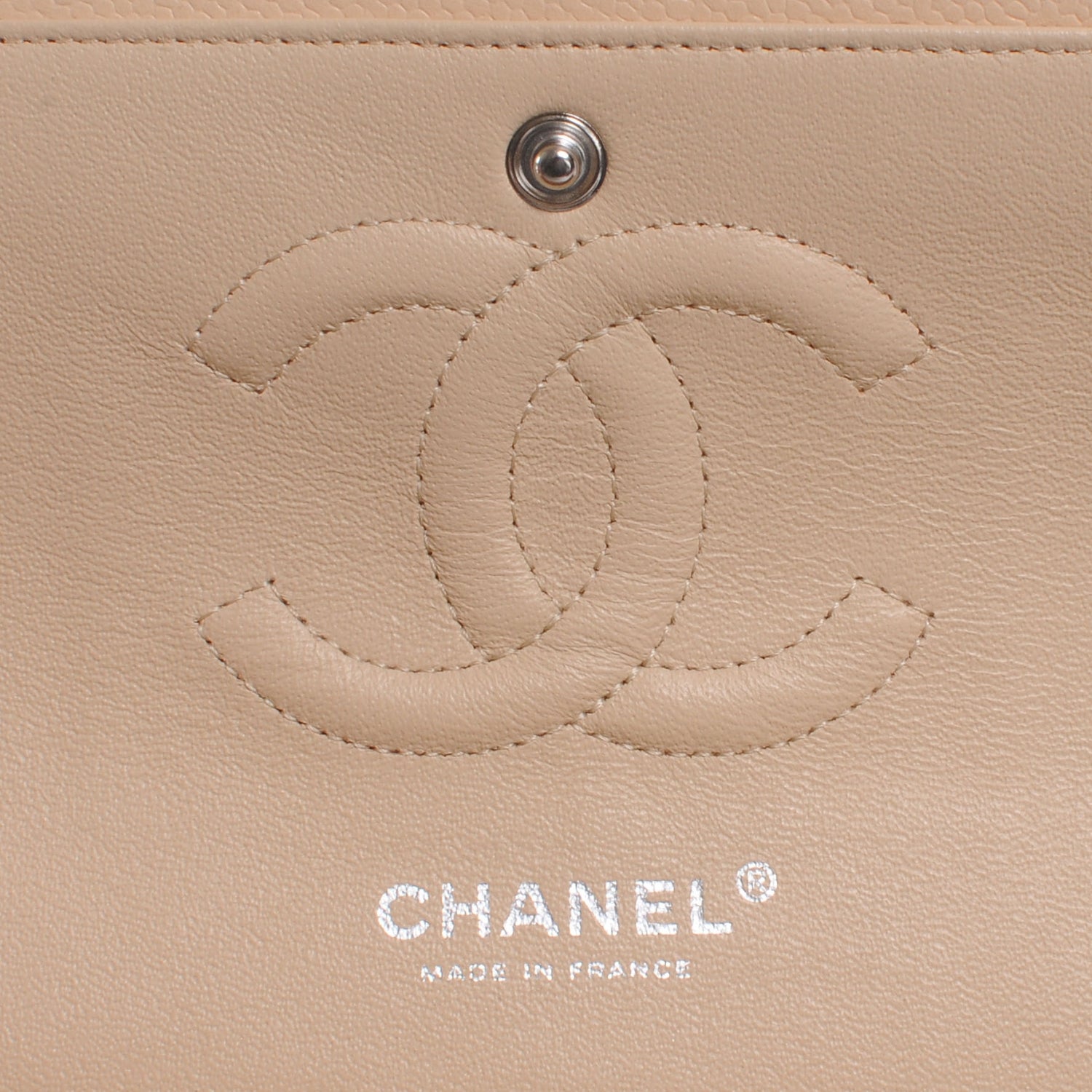 Chanel Caviar Quilted Medium Double Flap Beige Clair 6 of 8