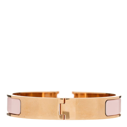 Hermes Enamel Narrow Clic Clac H Bracelet PM Rose Candeur 2 of 4