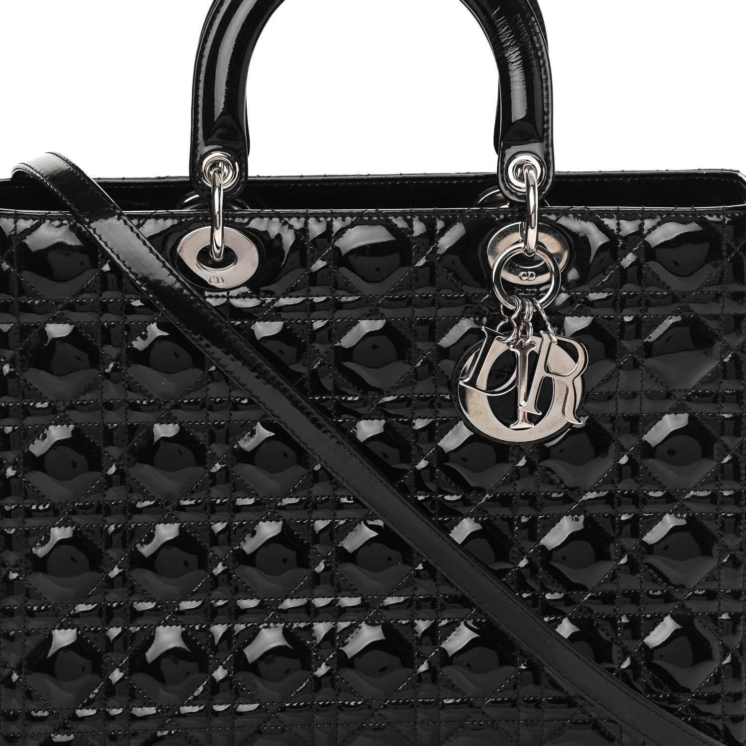 Christian Dior Patent Cannage Large Lady Dior Black 8 of 15