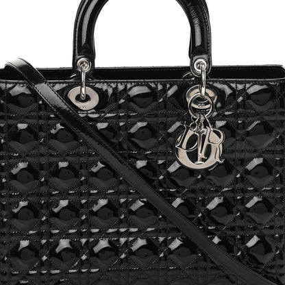 Christian Dior Patent Cannage Large Lady Dior Black 8 of 15