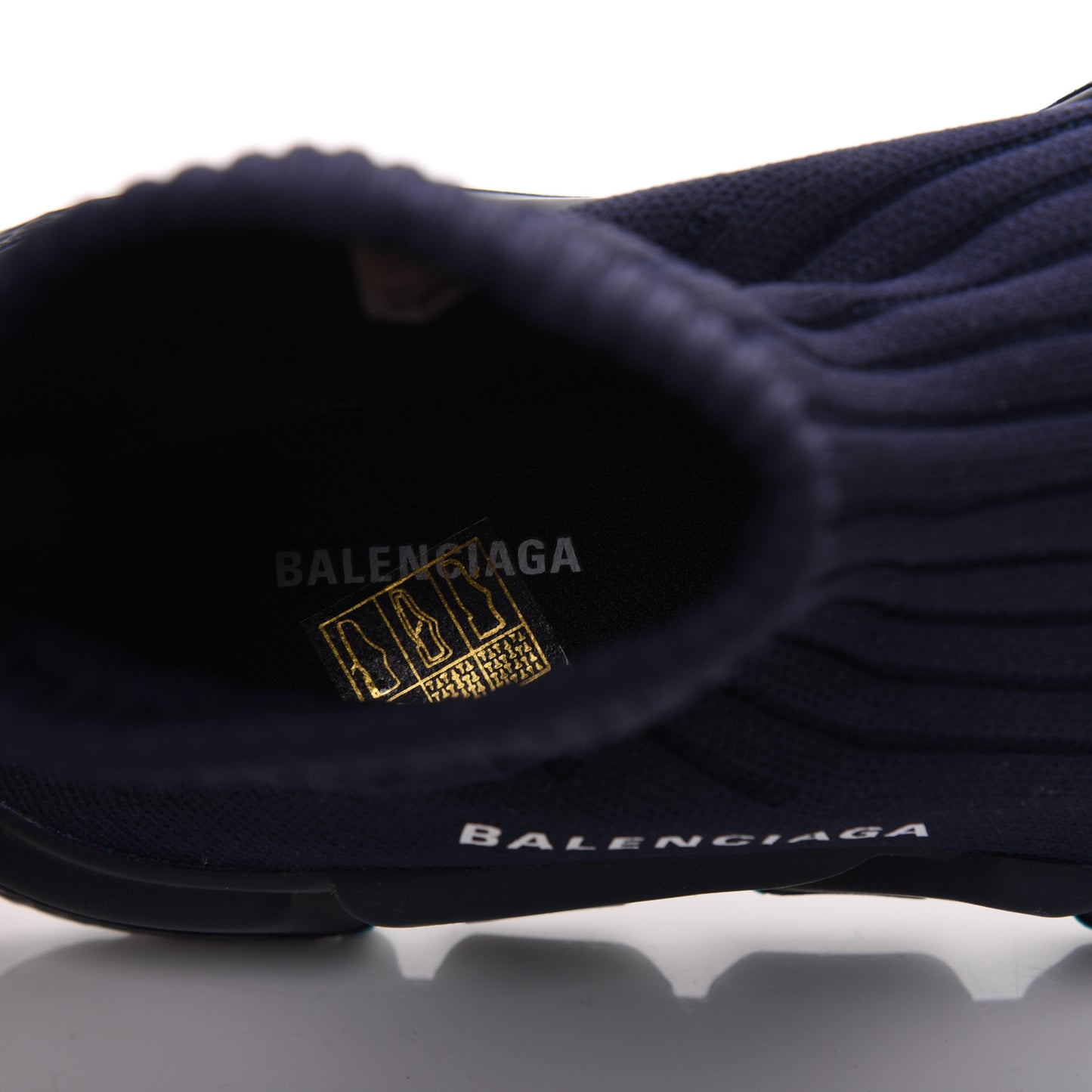 Ribbed Effect Knit Mens Speed Sneakers 39 Bleu Marine