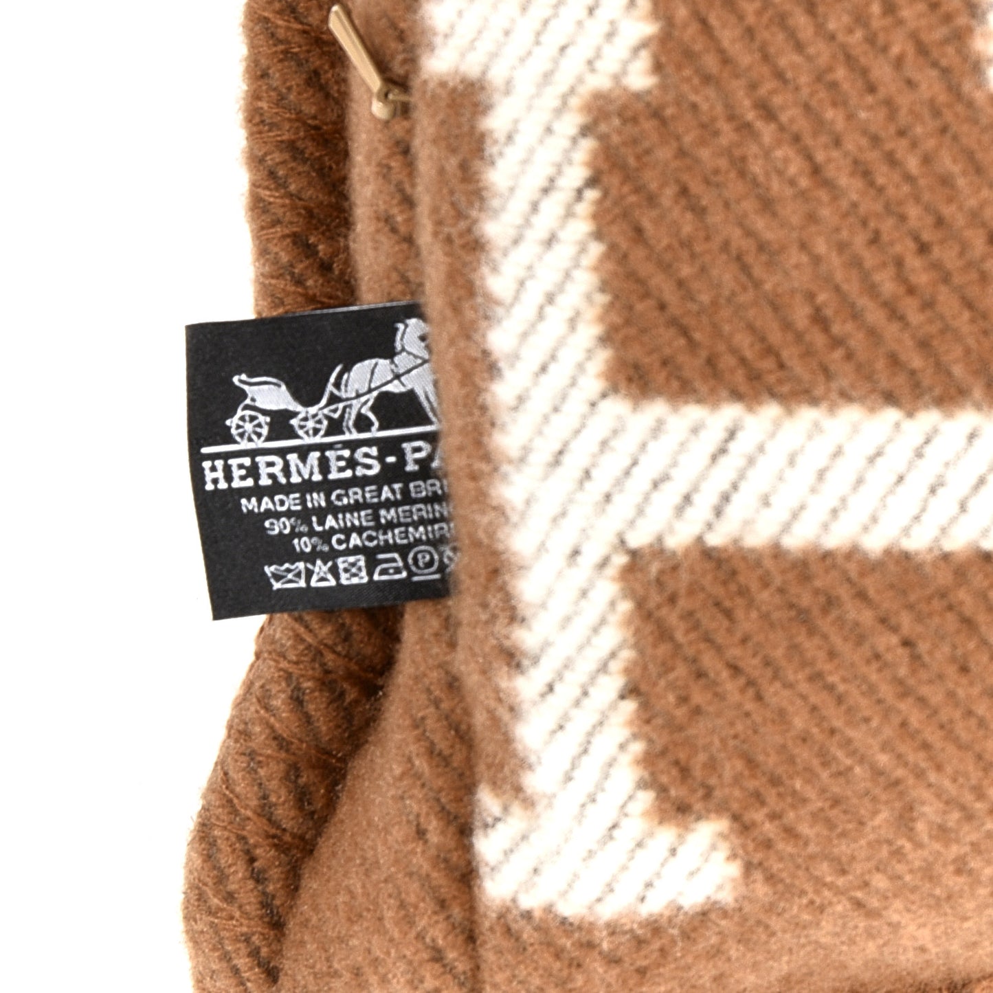 Wool Cashmere Avalon Pillow PM Ecru Camel