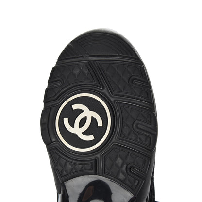 Chanel Fabric Calfskin Suede CC Sneakers 37.5 Black 12 of 16