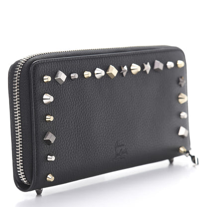 Christian Louboutin Grained Calfskin Star Studded Zip Around Wallet Black 3 of 8