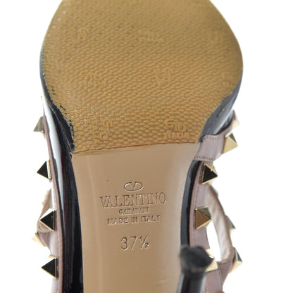 Valentino Garavani Patent Nappa Rockstud Ankle Strap 100mm Pumps 37.5 Black Poudre 9 of 9