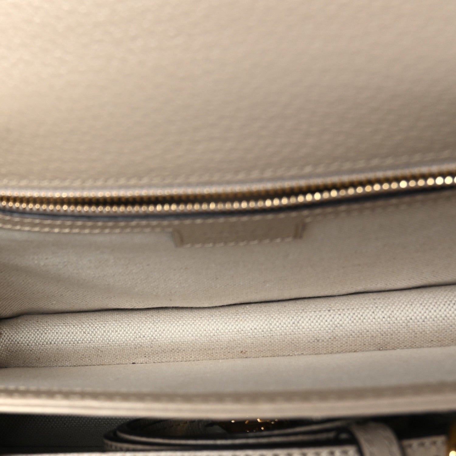 Gucci GG Supreme Monogram Textured Dollar Calfskin Web Small Ophidia Padlock Top Handle Bag Beige Mystic White Oatmeal 5 of 9