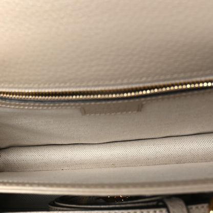Gucci GG Supreme Monogram Textured Dollar Calfskin Web Small Ophidia Padlock Top Handle Bag Beige Mystic White Oatmeal 5 of 9