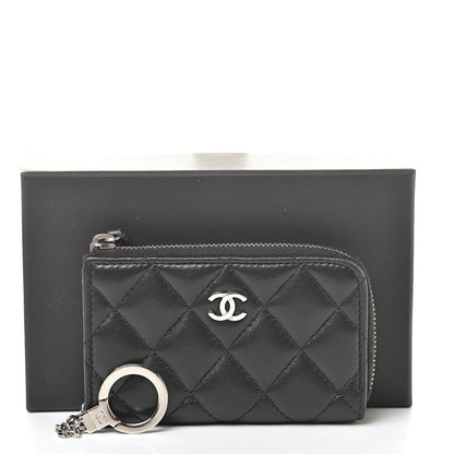 Chanel Lambskin Quilted Key Holder Case Black 10 of 10