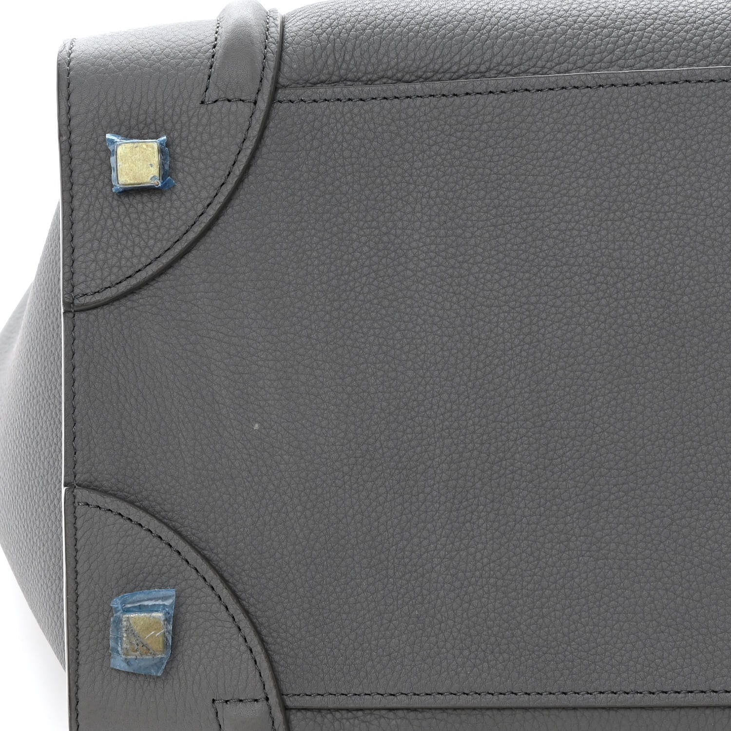 Celine Drummed Calfskin Mini Luggage Kohl 18 of 18