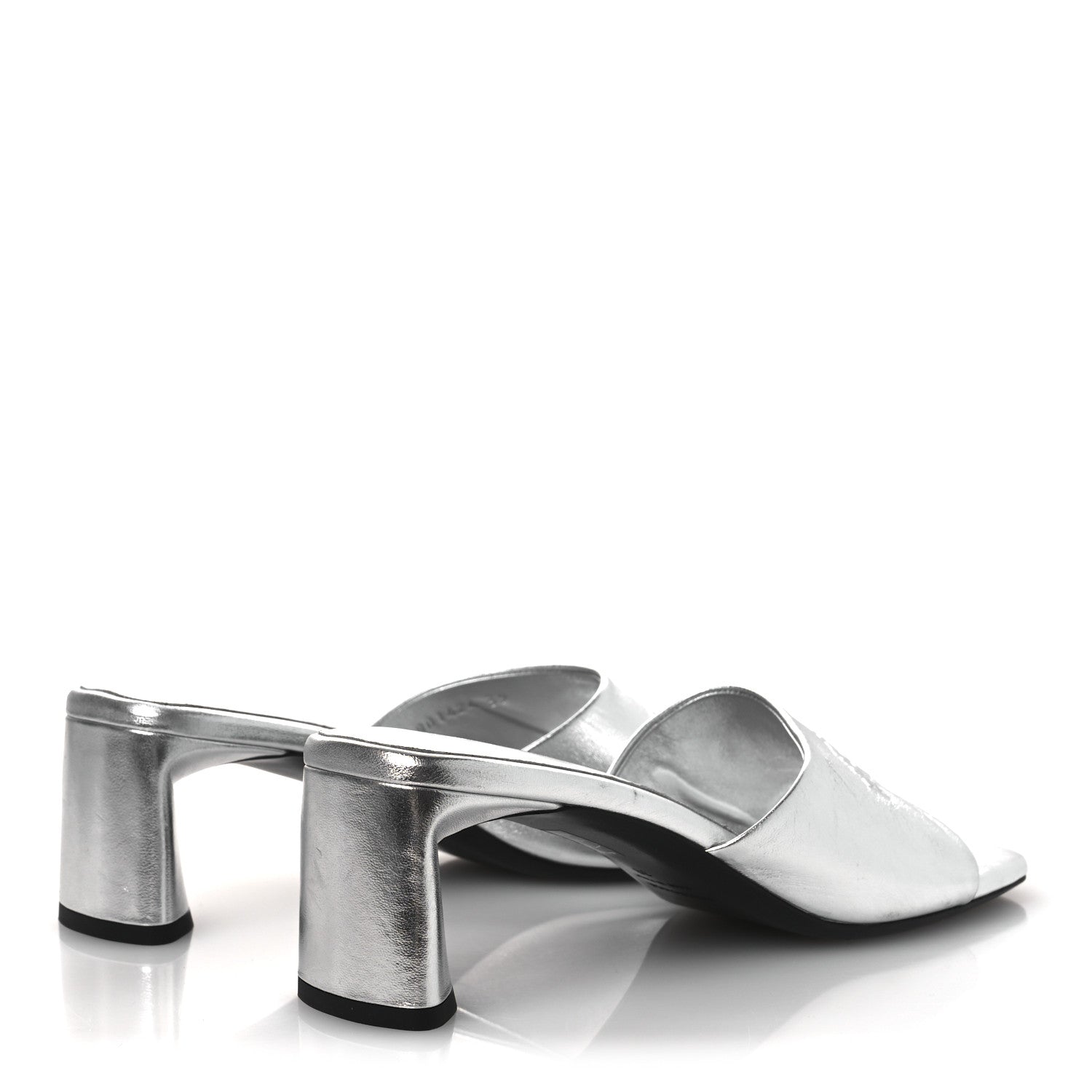 Balenciaga Metallic Sheepskin Duty Free 70mm Sandals 39 Silver 5 of 13