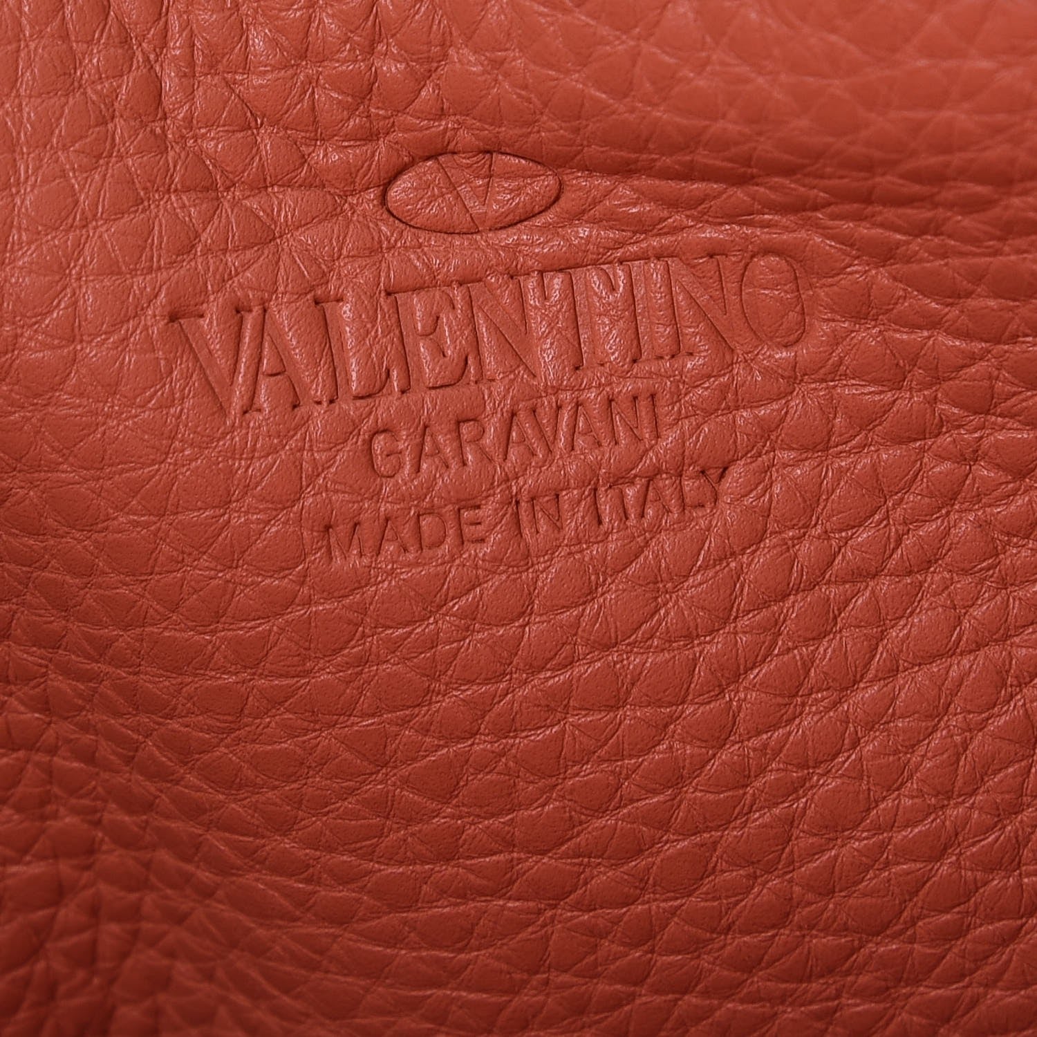 Valentino Garavani Grained Calfskin C-Rockee Fringe Tote Coral 6 of 8