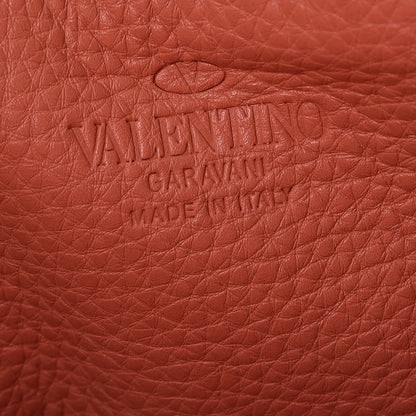 Valentino Garavani Grained Calfskin C-Rockee Fringe Tote Coral 6 of 8