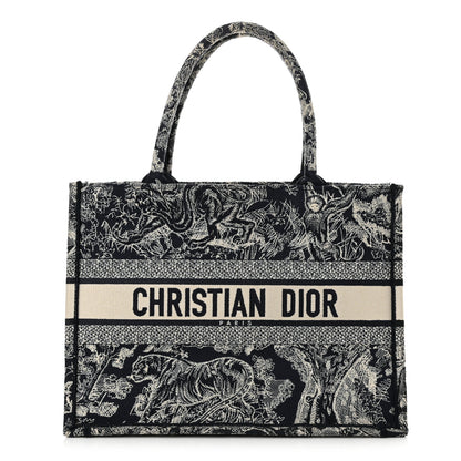 Christian Dior Canvas Embroidered Medium Dioriviera Toile De Jouy Reverse Book Tote Blue 1 of 15