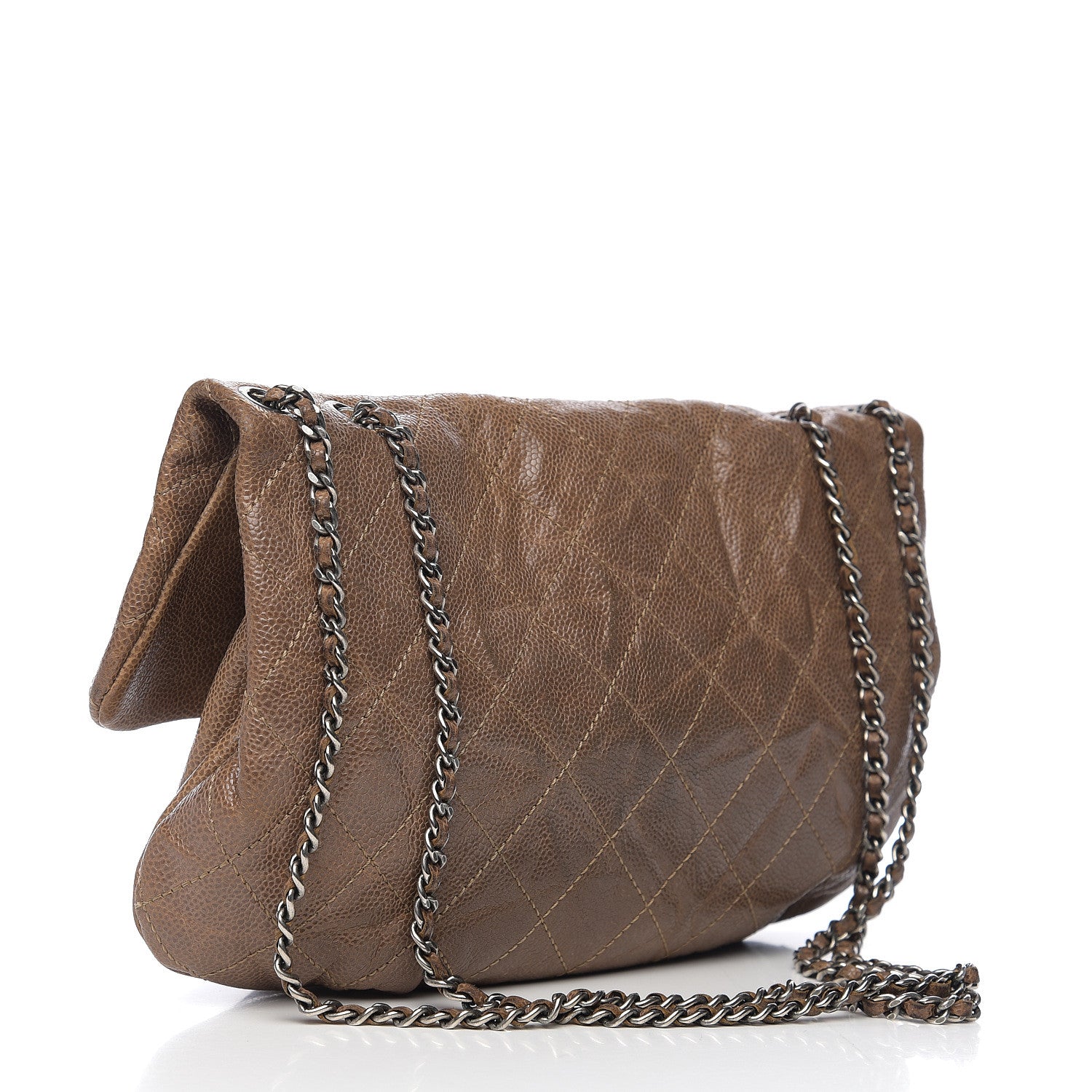 Chanel Caviar Quilted Medium Elastic Flap Brown 2 of 10