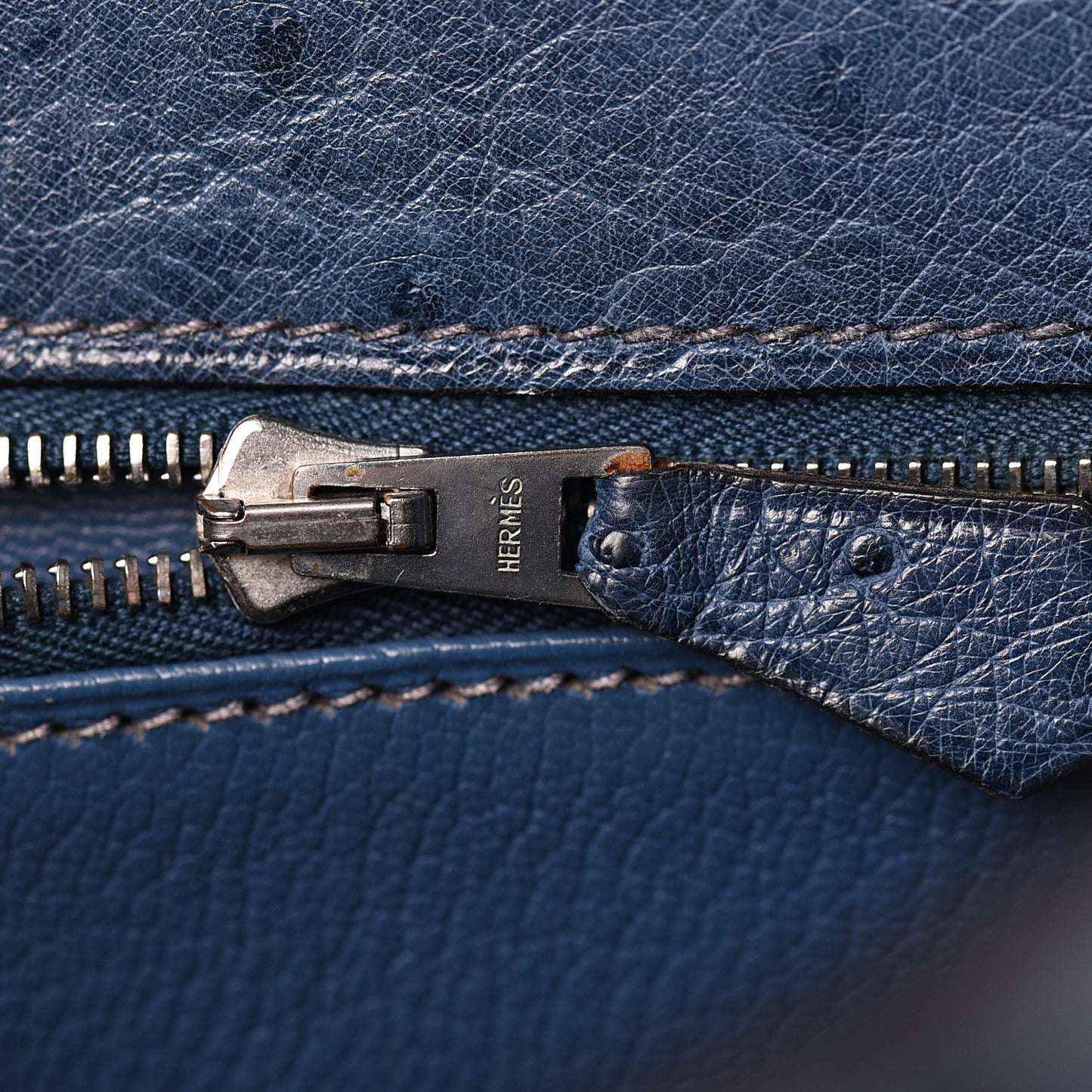 Ostrich Kelly Sellier 28 Bleu Roi