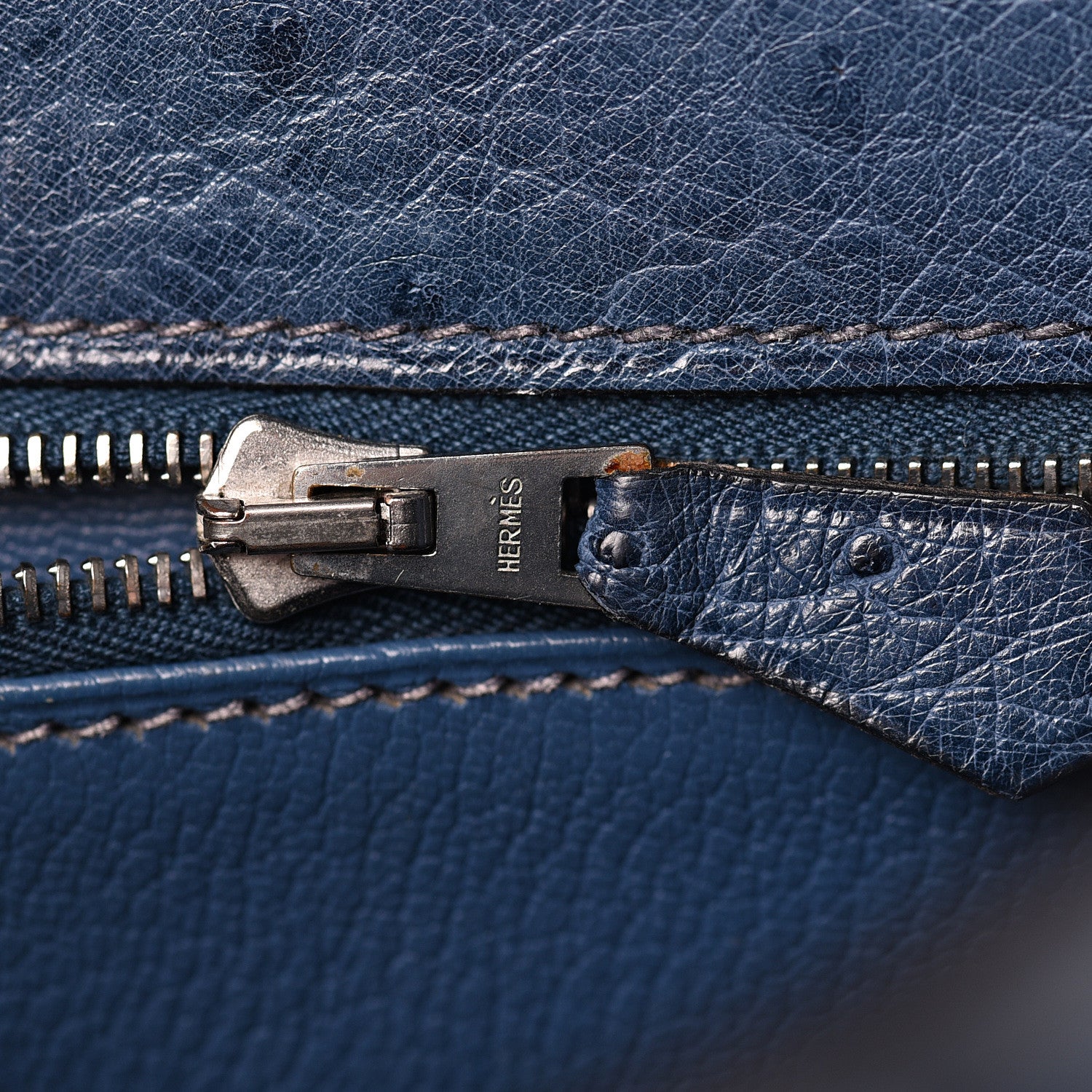Hermes Ostrich Kelly Sellier 28 Bleu Roi 26 of 49