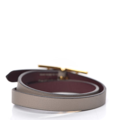 Hermes Swift Behapi Double Tour Bracelet T2 Gris Asphalte Bordeaux 3 of 5