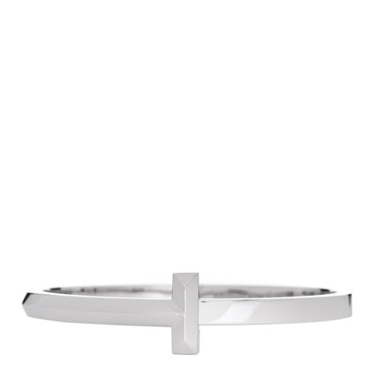 Tiffany 18K White Gold Wide T T1 Hinged Bangle Bracelet 1 of 4