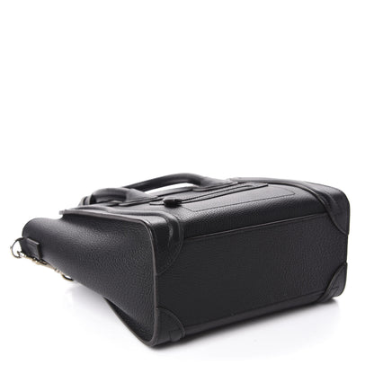 Celine Drummed Calfskin Nano Luggage Black 4 of 9