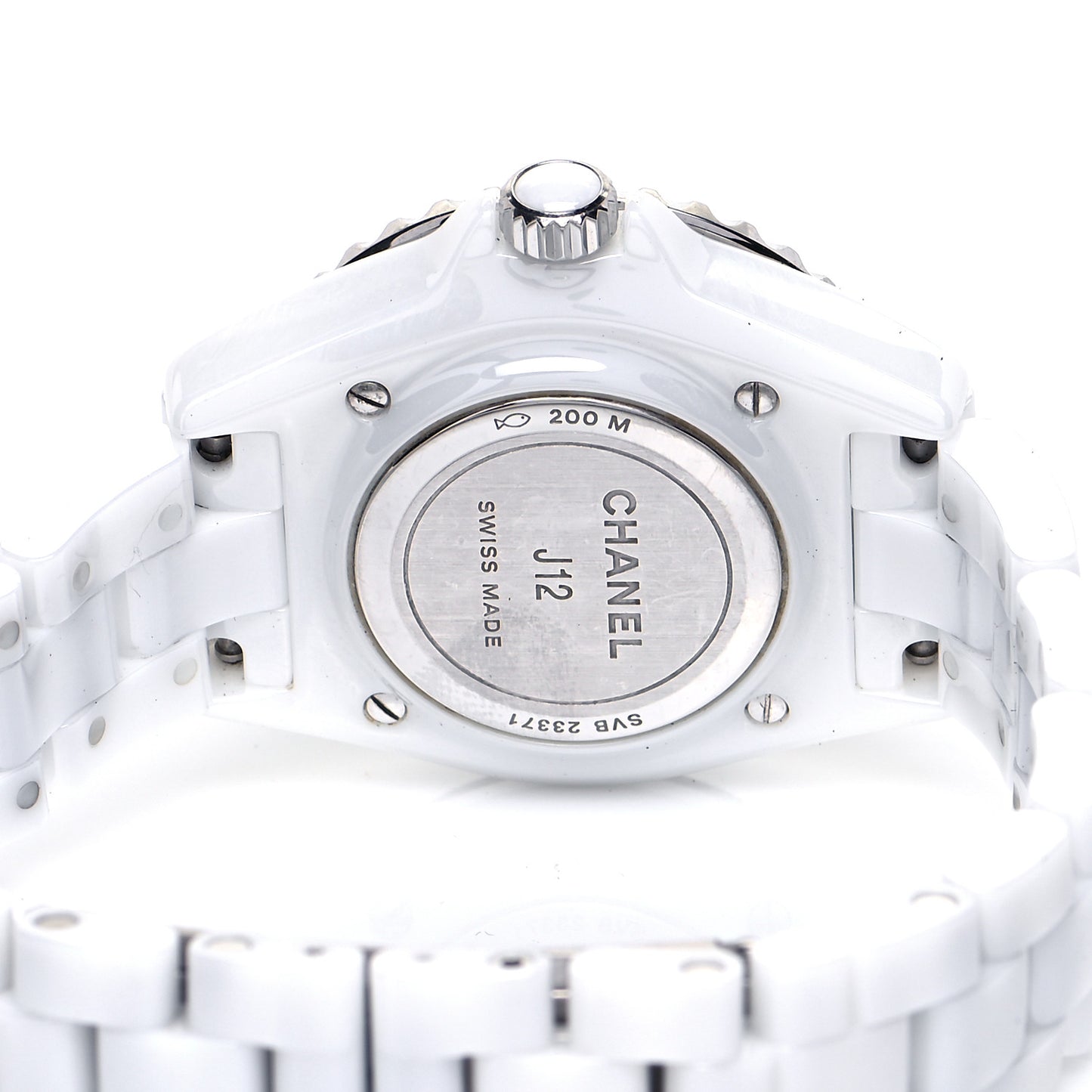 Stainless Steel Ceramic 33mm J12 Phantom Quartz Watch White